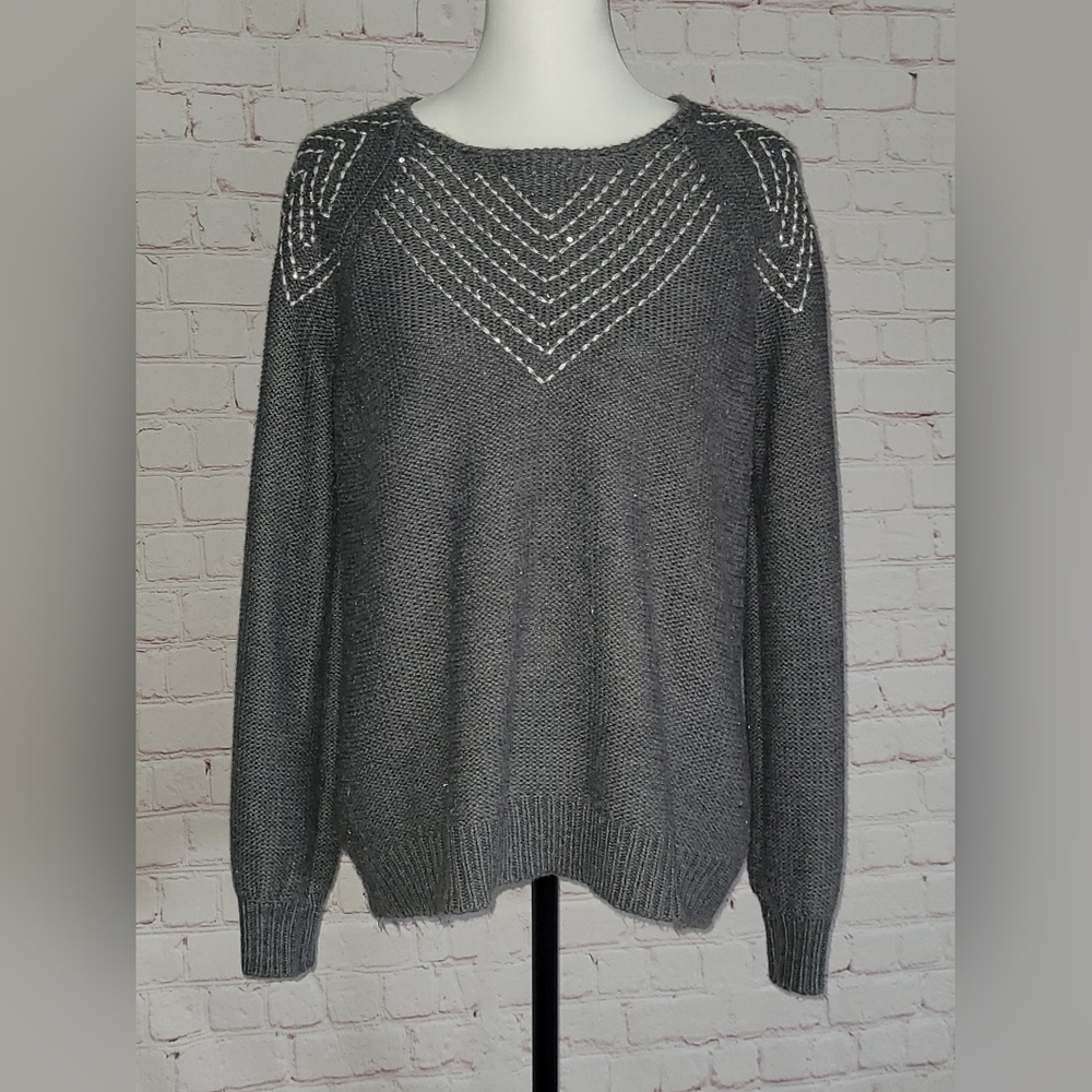 Women's I ❤ Ronson Gray Sweater Size XL